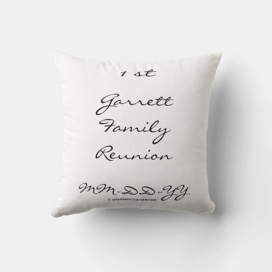 系譜のパーソナライズな家族会の記念品 クッション (裏面)