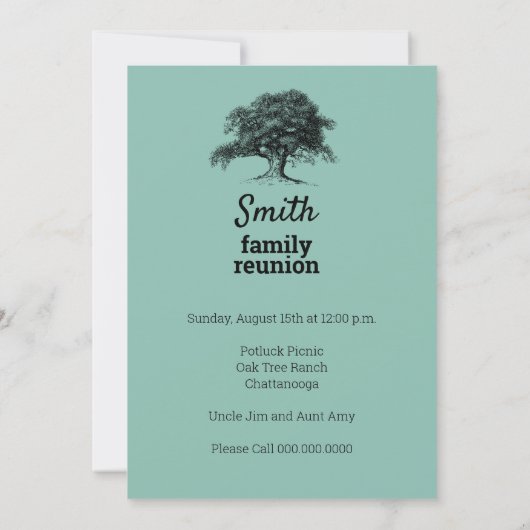 系譜の家系の懇親会のPotluckのピクニックBBQ 案内状 (裏面)