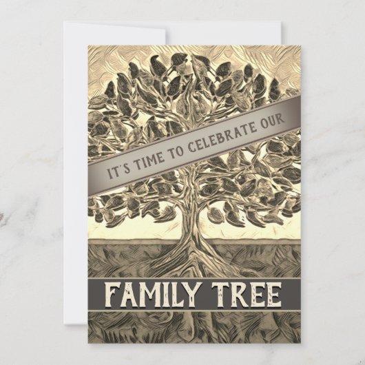 系譜の懇親会のお祝いの招待状 招待状 (正面)