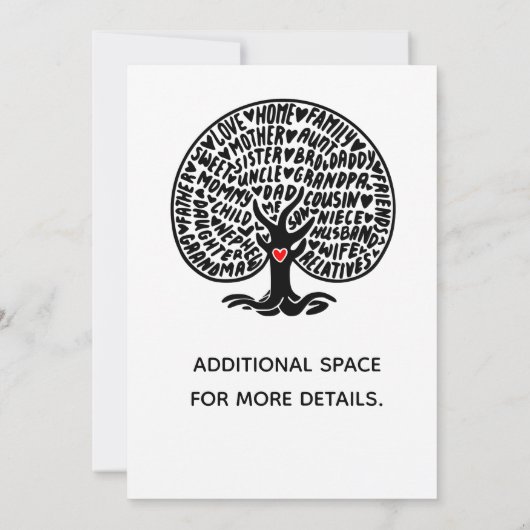 系譜。 家族会 招待状 (裏面)