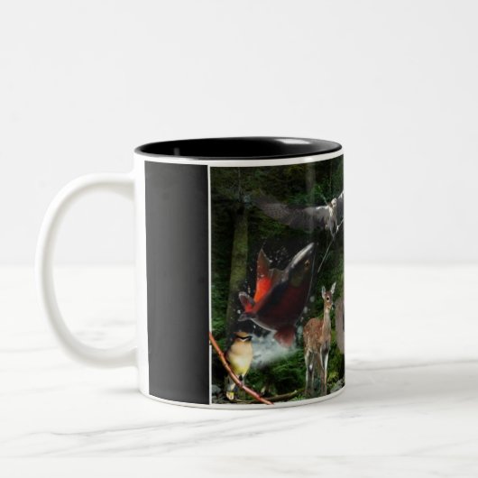 紀元前に野性生物のコーヒー・マグ ツートーンマグカップ (左)