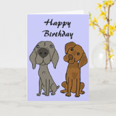 紀元前にWeimaranerおよびポインターの誕生日カード カード (黄色い花)