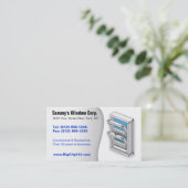 紀元前のカスタマイズ可能な窓の取付人 名刺 (スタンド正面)