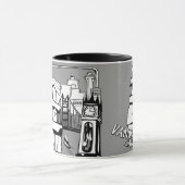 紀元前のバンクーバーカナダのコーヒーカップマグ及びガラス マグカップ (中央)