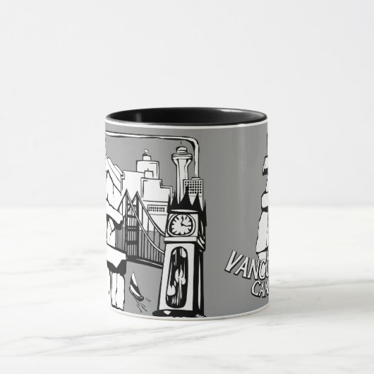 紀元前のバンクーバーカナダのコーヒーカップマグ及びガラス マグカップ (中央)