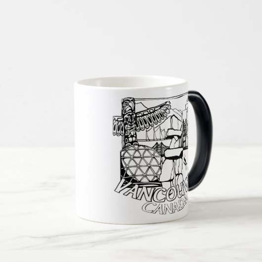 紀元前のバンクーバーカナダのコーヒーカップマグ及びガラス モーフィングマグカップ (正面右)