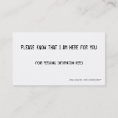 紀元前の地獄によって 名刺 (裏面)