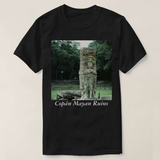 紀元前1200年コパン・マヤ遺跡ホンジュラス写真設計 Tシャツ (デザイン正面)