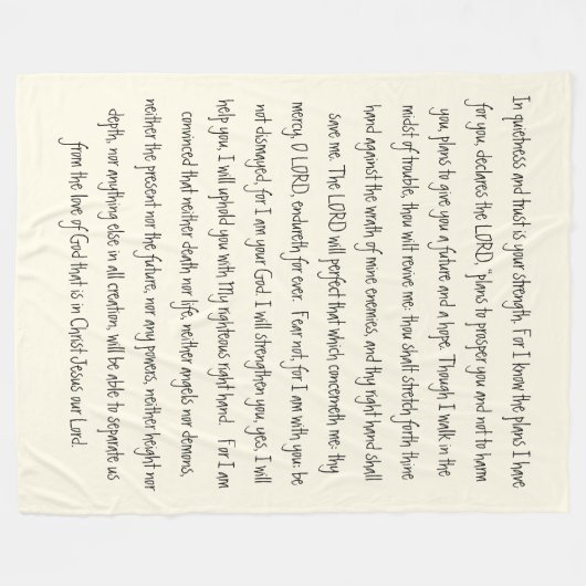 約束の神の聖書は慰める人のフリースブランケットを作詩します フリースブランケット (正面(横))