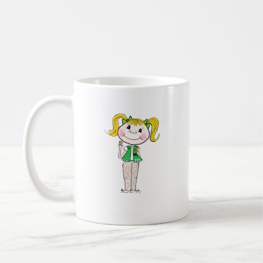 約束を保っているガールスカウトの後輩 コーヒーマグカップ (左)