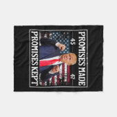 約束を果た保したトランプ フリースブランケット (正面(横))
