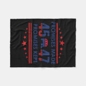 約束を約束保するトランプ45 47 Sign1 フリースブランケット (正面(横))