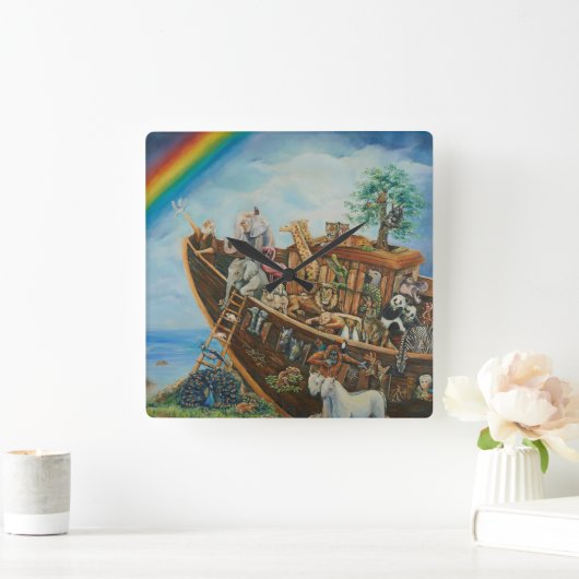 約束ノアの箱舟 スクエア壁時計 (ホーム)