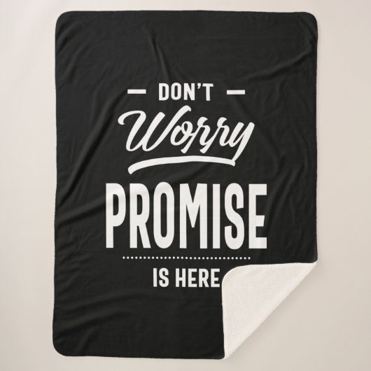 約束名パーソナライズされた誕生日ギフト シェルパブランケット (正面)