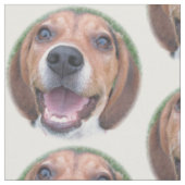 約遠ぼえする顔のビーグル犬の生地 ファブリック (クローズアップ)