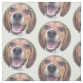 約遠ぼえする顔のビーグル犬の生地 ファブリック (見本)