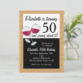 約50回、赤ワインの誕生日パーティーを回してワイン 招待状 (スタンド正面)