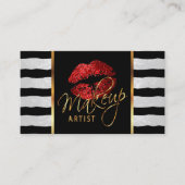 紅い唇を持つメーストライプクアップアーティスト 名刺 (正面)