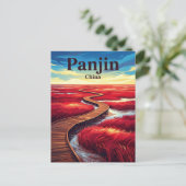 紅い浜中国 ポストカード (スタンド正面)