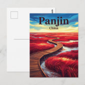 紅い浜中国 ポストカード (正面/裏面)