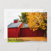 紅い納屋の秋のポストカード ポストカード (正面/裏面)