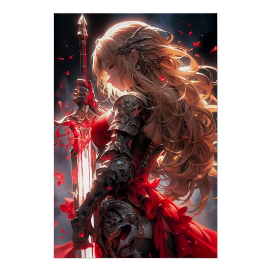 紅の騎士 | アニメ 戦う王女 アート ポスター (正面)