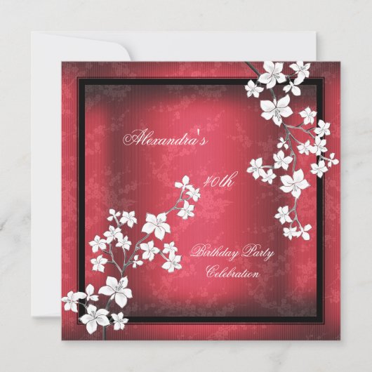 紅アジア黒花白誕生会 招待状 (正面)