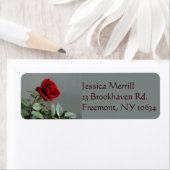 紅エレガント茶バラ差出人住所ラベル ラベル (インサイチュ)