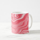 紅カラフル大理石の墨絵 コーヒーマグカップ (正面右)