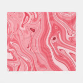 紅カラフル大理石の墨絵 フリースブランケット (正面(横))