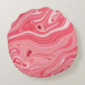 紅カラフル大理石の墨絵 ラウンドクッション (裏面)