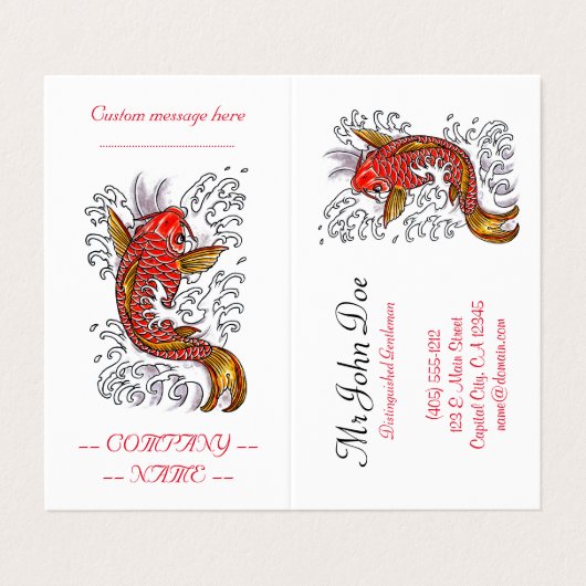紅クール墨五輪コイ 名刺 (外部フラット)