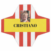 紅パーソナライズされた白黄の贈り物 サッカーボール (フラット)