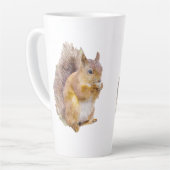 紅リスの絵画水色 カフェラテマグ (左アングル)