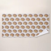 紅リスの絵画水色 バスタオル (バスタオル)