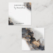 紅墨ブラック及び金ゴールドペンダント包装カード スクエア名刺 (正面/裏面)