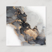 紅墨ブラック及び金ゴールドペンダント包装カード スクエア名刺 (裏面)