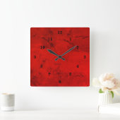 紅大理石、レインボーアート スクエア壁時計 (ホーム)