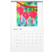 紅彩水彩画カレンダーサッカグロッセル カレンダー (2月 2027)