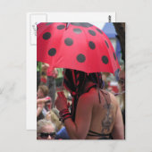 紅斑傘タトゥーガールポストカード ポストカード (正面/裏面)