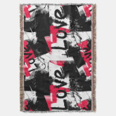 紅斑愛模様の白黒 スローブランケット (正面縦)