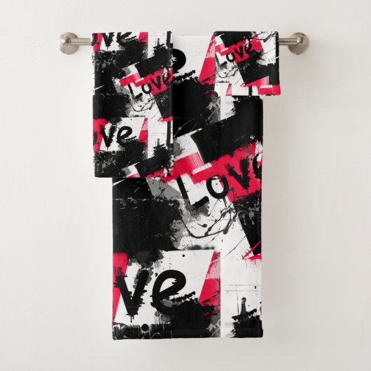 紅斑愛模様の白黒 バスタオルセット (インサイチュ)