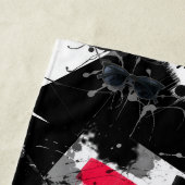 紅斑愛模様の白黒 ビーチタオル (インサイチュ)