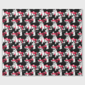 紅斑愛模様の白黒 ラッピングペーパー (フラット)