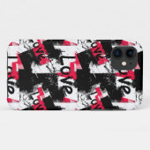 紅斑愛模様の白黒 Case-Mate iPhoneケース (裏面(横))