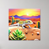 紅斑砂漠の夕日 キャンバスプリント (正面)