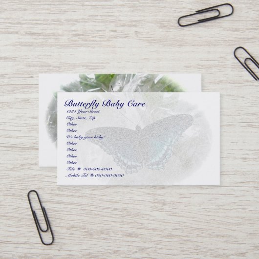 紅斑紫色の蝶の名刺 名刺 (正面/裏面インサイチュ)