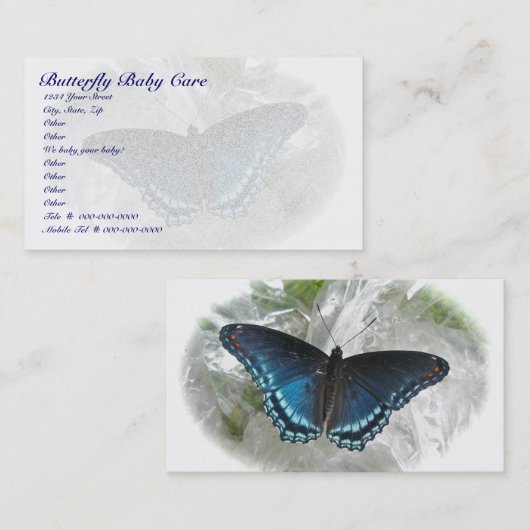 紅斑紫色の蝶の名刺 名刺 (正面/裏面)