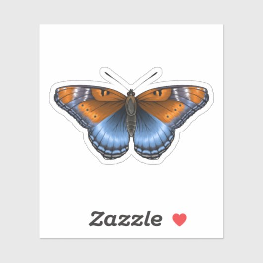 紅斑紫色の蝶 シール (シート)