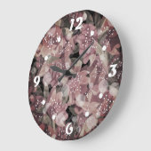 紅桃色の美しいバラの花写真ロマンチックなレ ラージ壁時計 (傾斜)